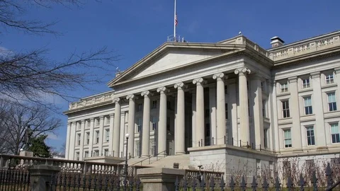 Department of the Treasury Building Washington DC Stock Footage