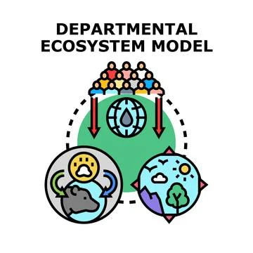 Departmental ecosystem model optimizing sustainable natural resources Stock Illustration