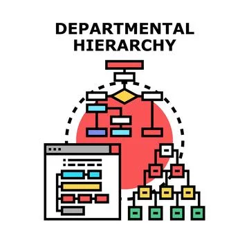 Departmental hierarchy optimizing business processes and structure 스톡 일러스트