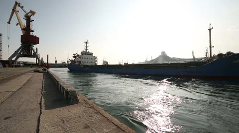 Departure cargo ship. continued2 Stock Footage 61530354