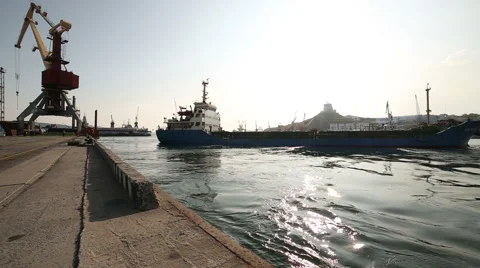 Departure cargo ship. continued3 Stock Footage 61530749