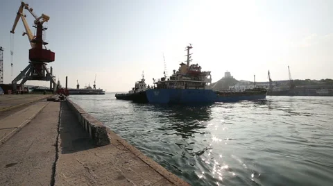 Departure cargo ship. continued4 Stock Footage 61531088