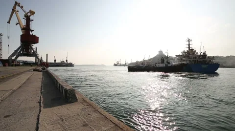 Departure cargo ship. continued5 Stock Footage 61531608
