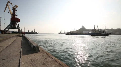 Departure cargo ship. continued6 Stock Footage 61532045