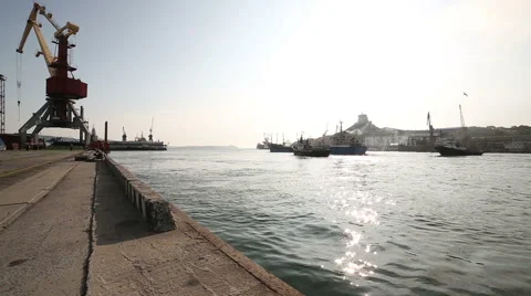 Departure cargo ship. continued7 Stock Footage 61532737