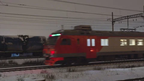 Departure of the commuter train Video stock 145706181