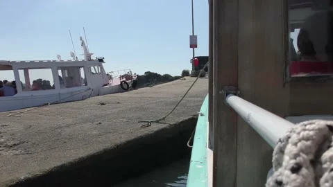 Departure from the dock inside the boat Stock Footage 146960367
