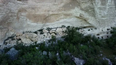 Departure by drone from the cliff Stock Footage 160467082