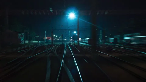 Departure Of The Night Train Stock Footage 240657149