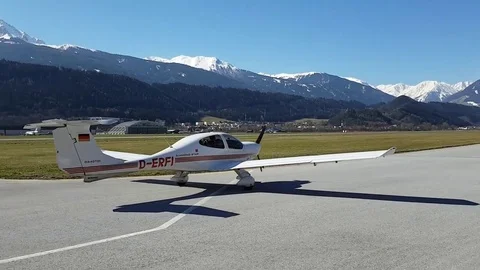 Departure of a small plane Stock Footage 74628685