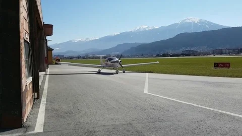 Departure of a small plane Stock Footage 74628964