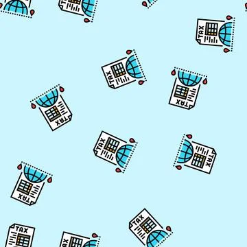 Departure tax vector seamless pattern 스톡 일러스트