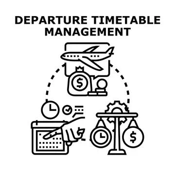 Departure timetable management concept vector illustration Illustrazione stock