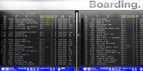 Departure timetable Stock Photos