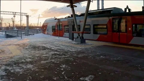 Departure of the train from the subway platform. Stock Footage 168437750