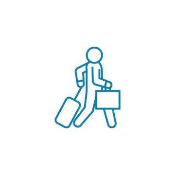 Departure on a trip linear icon concept. Departure on a trip line vector sign Ilustración de archivo