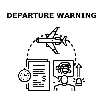 Departure warning vector concept illustrating travel risk Stock Illustration