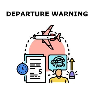 Departure warning vector concept illustrating travel risk Stock Illustration