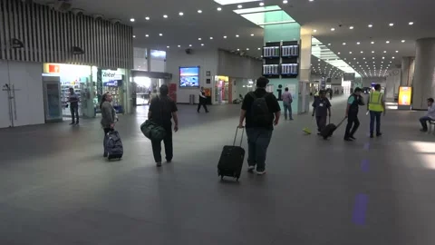 Departures Area At Benito Juarez International Airport, Mexico City Stock Footage