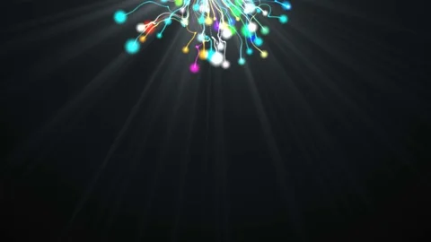 Departures colored particles from the top Stock Footage 70432197