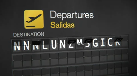 Departures Flip Sign: Central American cities Stock Footage 33447853