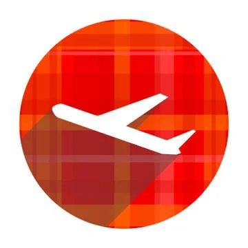 Deparures red flat icon isolated. Stock Illustration