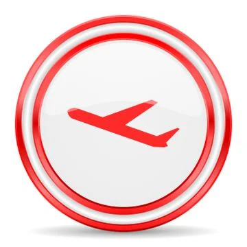 Deparures red white glossy web icon Ilustración de archivo