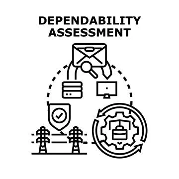 Dependability assessment evaluating system reliability and security Stock Illustration