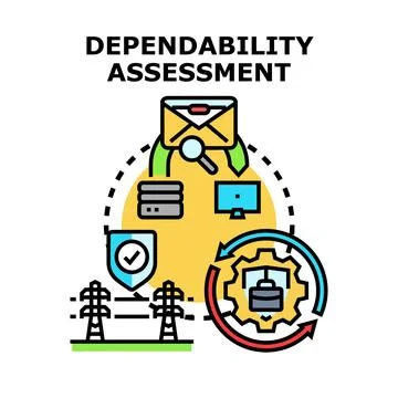 Dependability assessment evaluating system reliability and security Stock Illustration