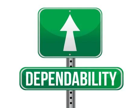 Dependability road sign illustration design over a white background Ilustração Stock