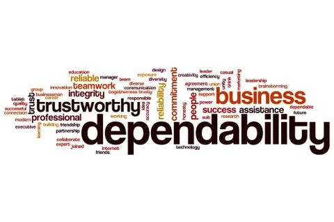 Dependability word cloud Stock Illustration