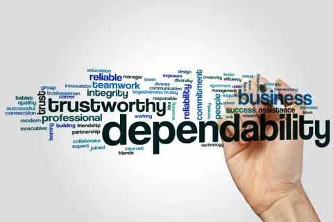 Dependability word cloud 库存插图