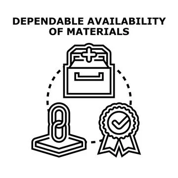Dependable availability of materials concept illustration Stock Illustration