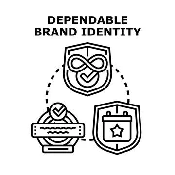Dependable brand identity value creation concept vector Stock Illustration