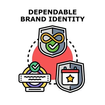 Dependable brand identity value creation concept vector Illustrazione stock