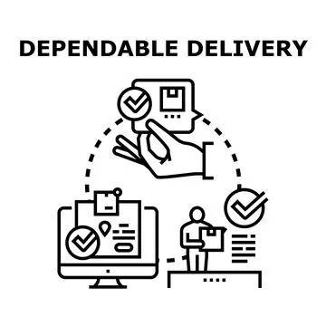 Dependable delivery service process illustration イラスト素材