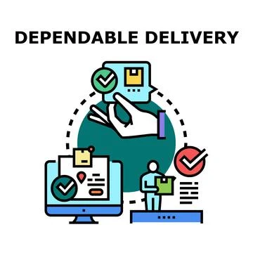 Dependable delivery service process illustration イラスト素材
