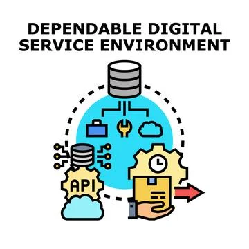 Dependable digital service environment concept illustration Stock Illustration