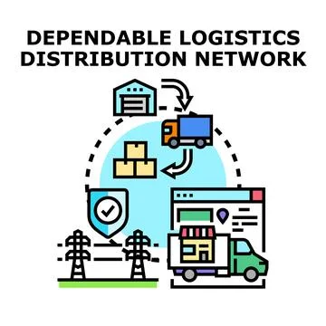 Dependable logistics distribution network concept illustrating global shippin イラスト素材