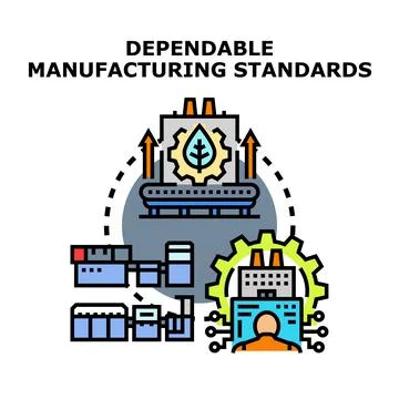 Dependable manufacturing standards production process concept イラスト素材