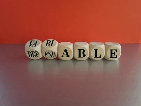 Dependable or variable symbol. Stock-Fotos