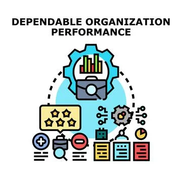 Dependable organization performance business process concept イラスト素材