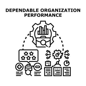 Dependable organization performance business process concept イラスト素材