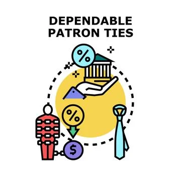 Dependable patron ties illustrating customer loyalty and financial connection Ilustração Stock