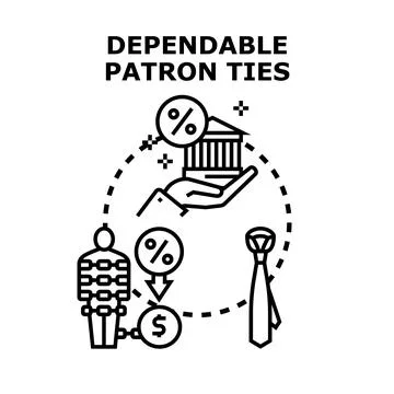 Dependable patron ties illustrating customer loyalty and financial connection Ilustração Stock