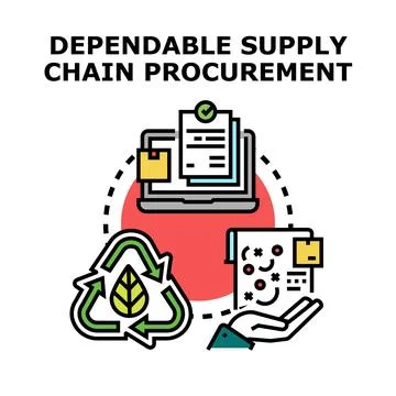Dependable supply chain procurement business process concept Stock Illustration
