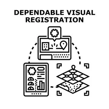 Dependable visual registration system planning route イラスト素材