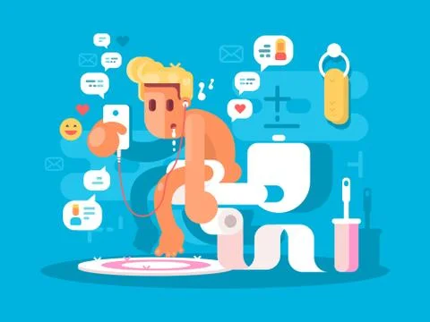 Dependence on gadgets Stock Illustration