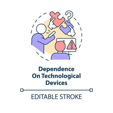 Dependence on technological devices concept icon Illustrazione stock