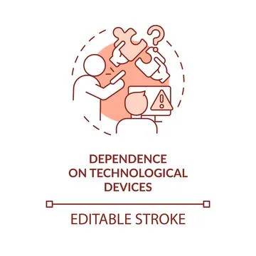 Dependence on technological devices terracotta concept icon Illustrazione stock